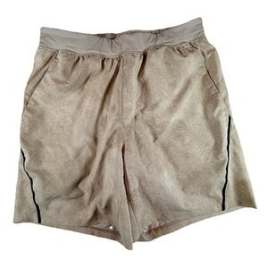 VRST Shorts Men's Sz M‎ Beige Pattern Stealth 7" Lined Athletic Running